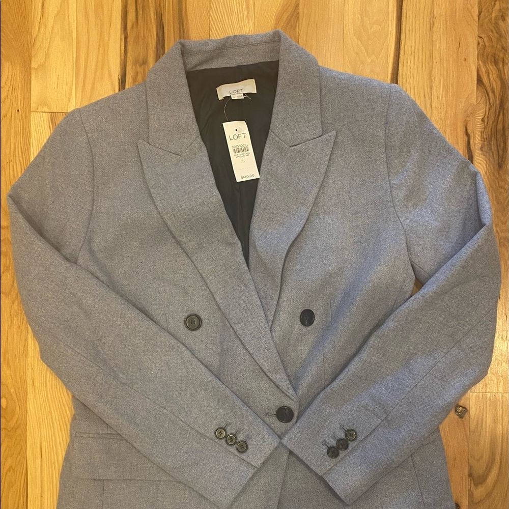 Loft Light blue/gray wool blazer, NWT!